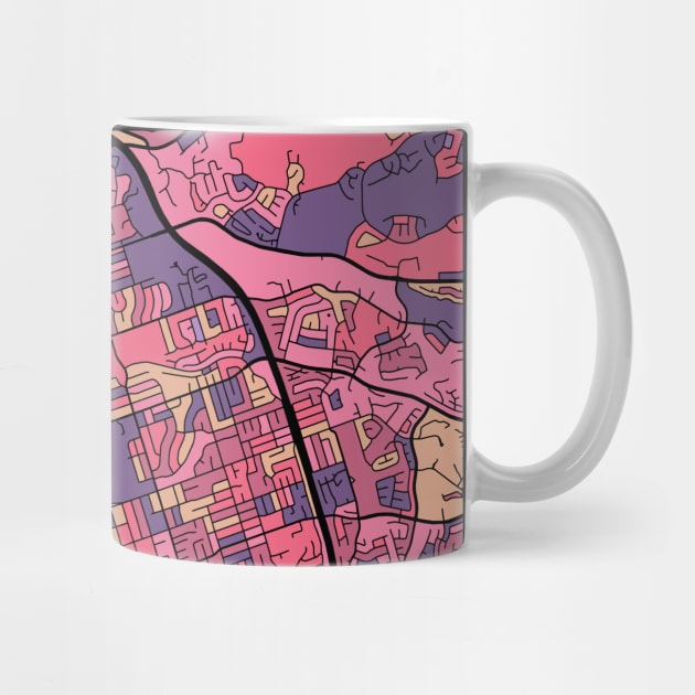 Chula Vista Map Pattern in Purple & Pink by PatternMaps